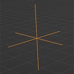 A plain axis empty object in Blender.