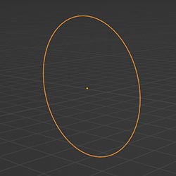 A circle empty object in Blender.