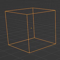 A cube empty object in Blender.