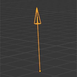 A single arrow empty object in Blender.