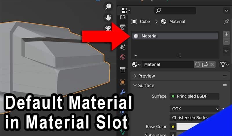 A default material in the material slot in Blender