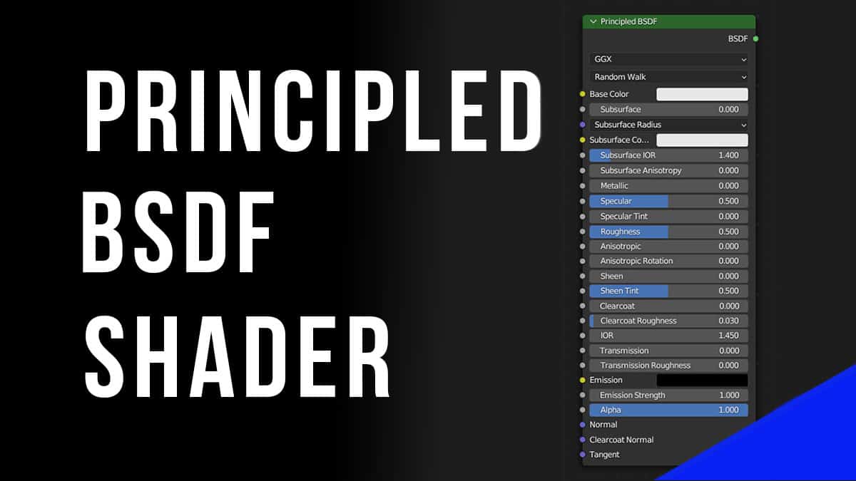 The Principled BSDF Shader displayed in the Blender Shader Editor. 