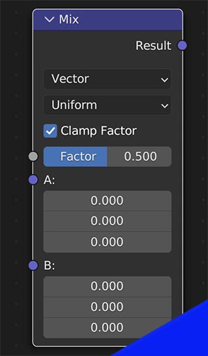 A mix node in Blender set to vector. 